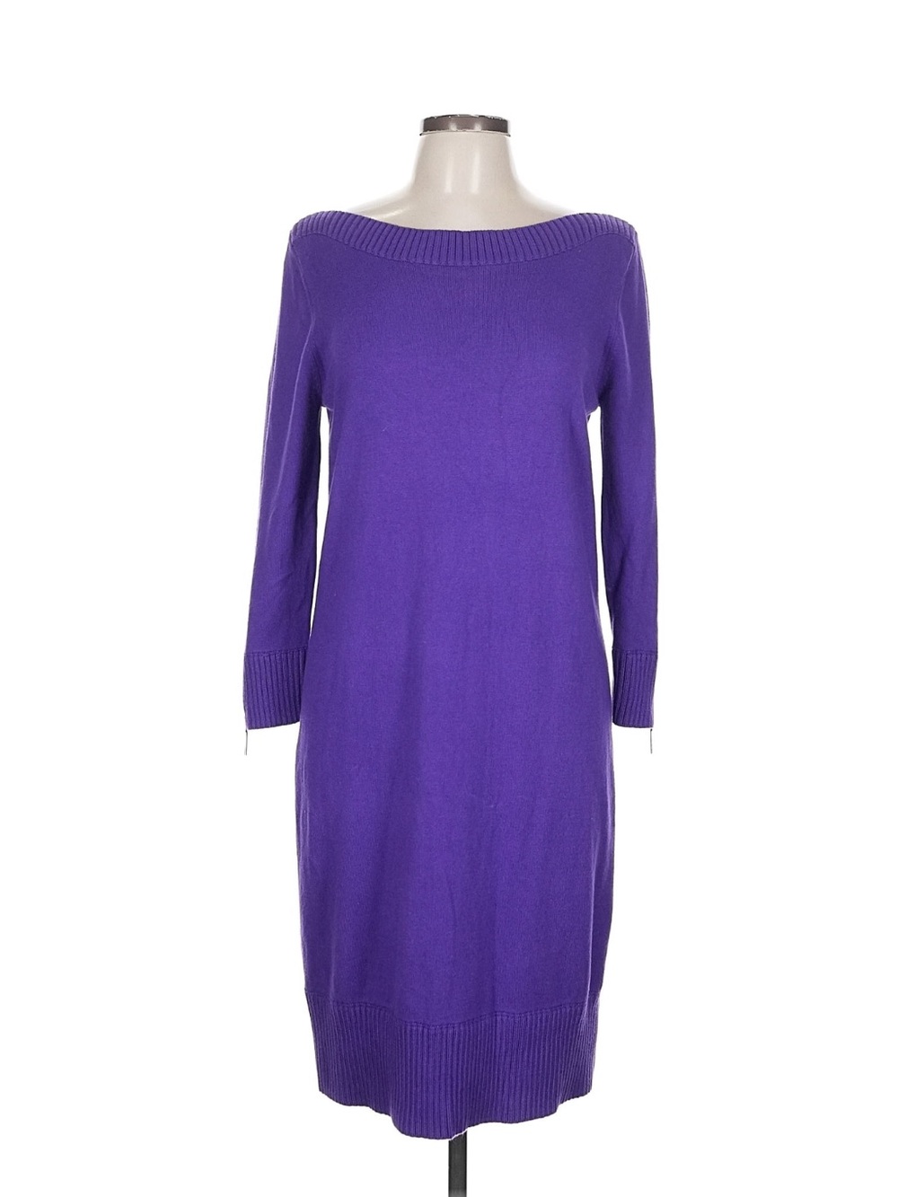 Michael Kors Purple Knit Boatneck Sweater Dress